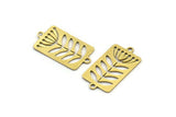 Brass Leaf Charm, 12 Raw Brass Dandelion Charms With 2 Loops, Charm Pendants (22x12x0.60mm) A3335
