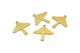 Brass Mushroom Charm, 24 Raw Brass Mushroom Charms With 1 Loop, Charm Pendants (18x0.60mm) A3410