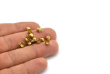 Round Prong Setting, 250 Raw Brass Round 1 Loop, 4 Prong Settings For Ss22 5mm/5.10mm Rhinestones S407