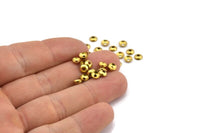 Brass Bead Cap, 100 Raw Brass Bead Caps (4mm) Brs 103 A0226