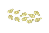 Brass Leaf Charm, 50 Raw Brass Leaf Charms (10.5x6.5mm) A0155