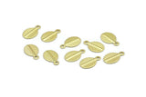 Brass Leaf Charm, 50 Raw Brass Leaf Charms (10.5x6.5mm) A0155