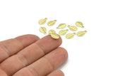 Brass Leaf Charm, 50 Raw Brass Leaf Charms (10.5x6.5mm) A0155