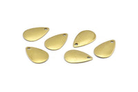 Brass Earring Finding, 50 Raw Brass Drop Charms, Findings (13x8mm) Brs 1988 A0235