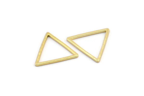 Gold Triangle Charm, 50 Gold Plated Brass Open Triangle Ring Charms (15x0.90mm) Bs 1024 Q0627