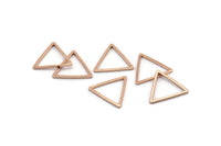 Gül Altın Üçgen Charm, 50 Gül Altın Kaplama Pirinç Açık Üçgen Yüzük Charm (15x0,90 mm) Bs 1024 Q0627