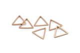 Gül Altın Üçgen Charm, 50 Gül Altın Kaplama Pirinç Açık Üçgen Yüzük Charm (15x0,90 mm) Bs 1024 Q0627