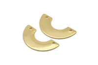 Altın Geometrik Kolye, 2 Delikli 4 Altın Kaplama Pirinç Yarım Daire, Geometrik Kolye, Bulgular (30x15x8x0,8 mm) BS 1978 Q0642