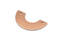 Gül Altın Geometrik Kolye, 2 Delikli 4 Gül Altın Kaplama Pirinç Yarım Daire, Bulgular (30x15x8x0,8 mm) BS 1978 Q0642