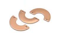 Gül Altın Geometrik Kolye, 2 Delikli 4 Gül Altın Kaplama Pirinç Yarım Daire, Bulgular (30x15x8x0,8 mm) BS 1978 Q0642