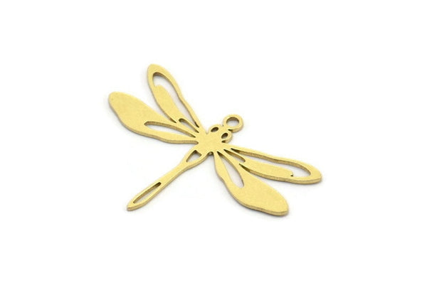 Brass Dragonfly Charm, 12 Raw Brass Dragonfly Shaped Charms With 1 Loop, Pendants, Findings (20x30x0.60mm) A3446