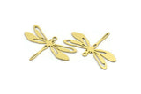 Brass Dragonfly Charm, 12 Raw Brass Dragonfly Shaped Charms With 1 Loop, Pendants, Findings (20x30x0.60mm) A3446