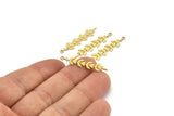 Brass Leaf Charm, 24 Raw Brass Branch Charms With 1 Loop, Charm Pendants (31x7x0.60mm) A3462
