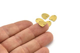 Brass D Shaped Charm, 24 Raw Brass D Shaped Charms With 2 Holes, Connectors, Findings (10x9x0.60mm) A3428