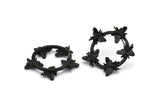 Black Bee Earring, 2 Oxidized Black Brass Bee Stud Earrings (29x4mm) N1752
