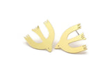 Brass Bird Earring, 8 Raw Brass Bird Stud Earrings (19x21x0.60mm) A4336 A3506