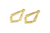 Brass Diamond Charm, 24 Raw Brass Diamond Shaped Charms With 1 Loop, Pendant Findings (22x13x0.60mm) A3594