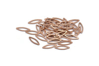 Gül Altın Markiz Yüzük, 25 Gül Altın Kaplama Pirinç Markiz Yüzük, Bağlantı Parçası, Tılsımlar (5x15x0,80 mm) D0038 Q0612