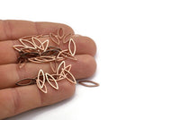 Gül Altın Markiz Yüzük, 25 Gül Altın Kaplama Pirinç Markiz Yüzük, Bağlantı Parçası, Tılsımlar (5x15x0,80 mm) D0038 Q0612