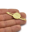 Brass Planet Charm, 2 Raw Brass Planet Charms With 1 Loop, Earrings, Pendants, Findings (55x24x1.2mm) N1070
