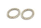 Silver Oval Charm, 4 Antique Silver Plated Brass Wavy Oval Charm Earrings With 1 Hole, Pendants, Findings (33x28x1mm) D909 H0816