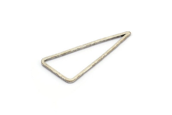 Antique Silver Triangle Ring, 12 Antique Silver Plated Open Triangles, Charms, Findings (30x33x15mm) BS 1146