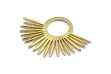 Brass Sun Charm, Raw Brass Sunshine Charms, Pendants, Findings (43x30mm) N1146