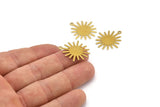 Brass Sun Charm, 50 Raw Brass Sunshine Charm Pendants With 1 Loop, Earrings (22x24mm) A1180
