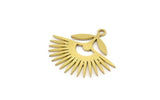 Brass Flower Charm, Raw Brass Flower Shape Charms With 1 Hole, Charm Pendants (23x20x0.60mm) A3520