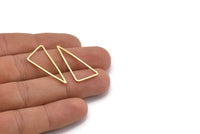 Gold Triangle Ring, 10 Gold Plated Open Triangles, Charms, Findings (30x33x15mm) BS 1146 Q0072