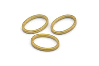 Oval Pirinç Charm, 12 Ham Pirinç Oval Bağlantı Parçası (13x19x2mm) BS 1738