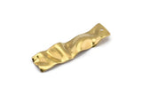 Brass Rectangle Charm, 12 Raw Brass Wavy Rectangle Charms With 1 Hole, Earrings, Findings (36x10x0.60mm) D857