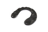 Siyah Geometrik Charm, 3 Delikli 10 Oksitlenmiş Siyah Pirinç U Şeklinde Kolye, Bulgular (30x25x0,60 mm) D0728 S1015