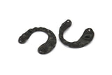 Siyah Geometrik Charm, 3 Delikli 10 Oksitlenmiş Siyah Pirinç U Şeklinde Kolye, Bulgular (30x25x0,60 mm) D0728 S1015