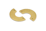 Brass Geometric Pendant, 24 Raw Brass Semi Circle Blanks With 2 Holes, Geometric Pendant, Findings (30x15x8x0.8mm) BS 1978