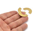 Brass Geometric Pendant, 24 Raw Brass Semi Circle Blanks With 2 Holes, Geometric Pendant, Findings (30x15x8x0.8mm) BS 1978