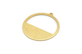 Gold Charms, 4 Gold Plated Brass Textured Round Charms With 1 Loop, Pendants, Earrings, Findings (26x0.80mm) D0613 Q0740