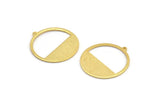 Gold Charms, 4 Gold Plated Brass Textured Round Charms With 1 Loop, Pendants, Earrings, Findings (26x0.80mm) D0613 Q0740