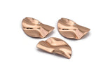 Semi Circle Charm, 4 Rose Gold Plated Brass Wavy Half Moon Charms With 1 Hole, Earrings, Findings (25x14x0.60mm) D0674 Q1114