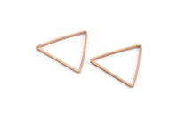 Rose Gold Triangle Charm, 24 Rose Gold Plated Brass Open Triangle Ring Charms (17x1mm) D0066 Q0610