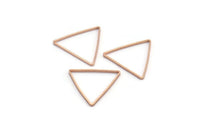 Rose Gold Triangle Charm, 24 Rose Gold Plated Brass Open Triangle Ring Charms (17x1mm) D0066 Q0610