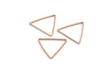 Rose Gold Triangle Charm, 24 Rose Gold Plated Brass Open Triangle Ring Charms (17x1mm) D0066 Q0610