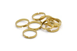 Brass Ring Setting, 25 Raw Brass Adjustable Rings (15x2.3mm) Mn46