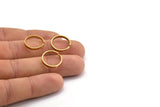 Brass Ring Setting, 25 Raw Brass Adjustable Rings (15x2.3mm) Mn46