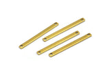 Tiny Bar Pendant, 24 Raw Brass Connector Bars With 2 Holes (30x2.5x0.80mm) E391