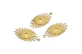 Brass Sunny Charm, 24 Raw Brass Sunny Charms With 1 Loop (26x14x0.60mm) D1396