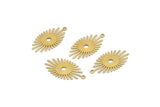 Brass Sunny Charm, 24 Raw Brass Sunny Charms With 1 Loop (26x14x0.60mm) D1396