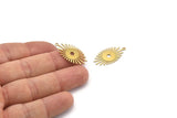 Brass Sunny Charm, 24 Raw Brass Sunny Charms With 1 Loop (26x14x0.60mm) D1396