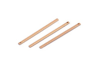Tiny Rose Gold Bar, 12 Rose Gold Plated Necklace Bars (40x2x0.80mm) A0862 Q0151