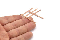 Tiny Rose Gold Bar, 12 Rose Gold Plated Necklace Bars (40x2x0.80mm) A0862 Q0151